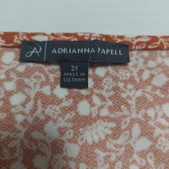 Adrianna Papell Womens 2X Stretch Pullover Top Short Layered Flutter Sleeve - Picture 7 of 9